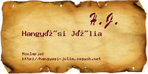 Hangyási Júlia névjegykártya